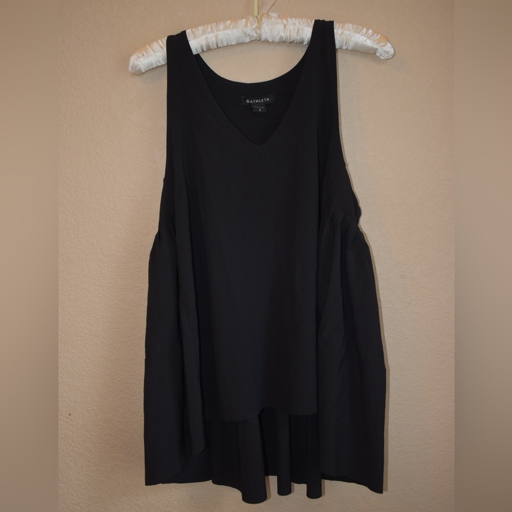 ATHLETA Swing Forward Pleated Tank, Black, L - Picture 9 of 12